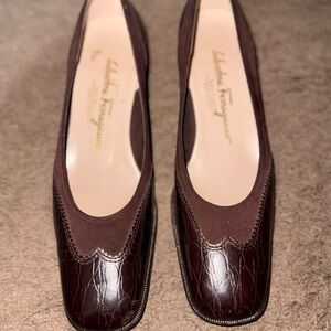 Salvatore Ferragamo Women's Dark Brown Leather Heels